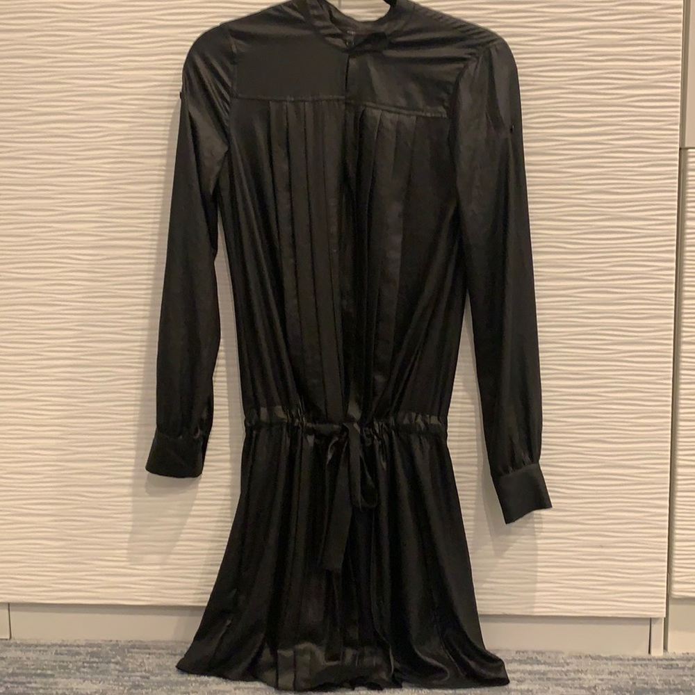 BCBG black shirt dress with drawstring waist XXS